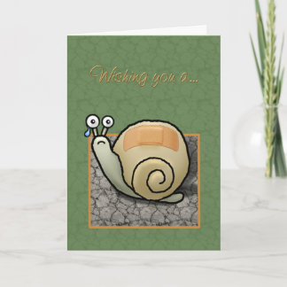 Humourous snail "Speedy recovery" card