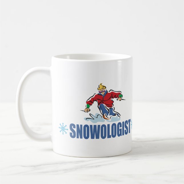 Humourous Snow Skiing Coffee Mug (Left)