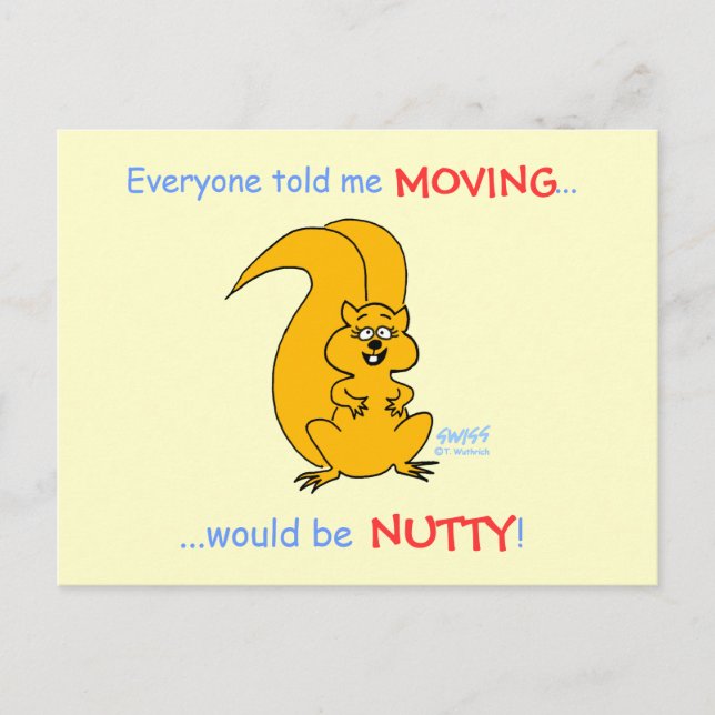 Humourous Squirrel Moving Announcement (Front)