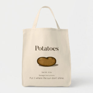 Humourous Storage Instructions Potato Sack Shoppin Tote Bag