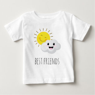 Humourous sun and cloud best friends cartoon baby T-Shirt