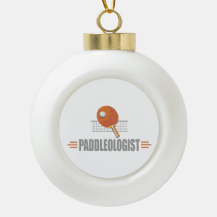 Humourous Table Tennis Ceramic Ball Christmas Ornament