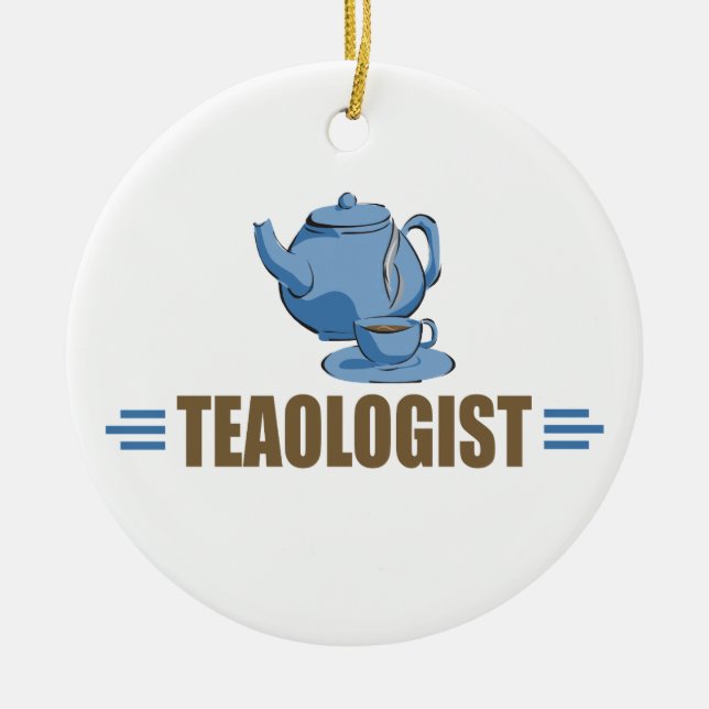 Humourous Tea Ceramic Tree Decoration (Front)