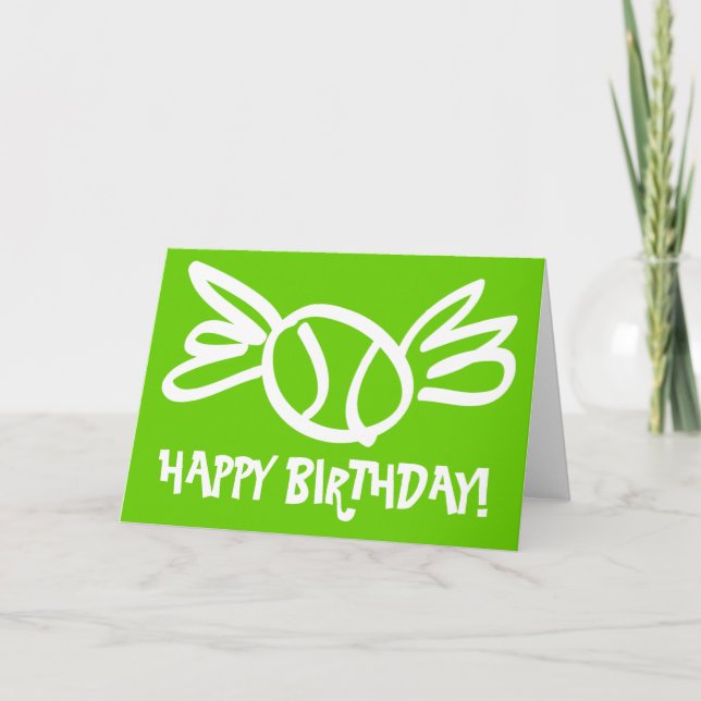 Humourous tennis card for Birthdays (Front)