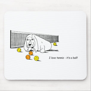 Humourous Tennis Playing Dog Mouse Mat