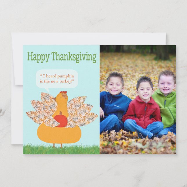Humourous Thanksgiving photo Card- TBO Holiday Card (Front)