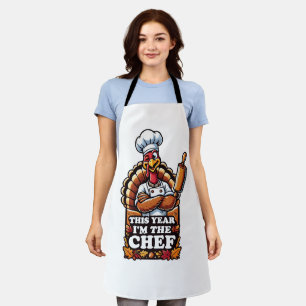 Humourous Thanksgiving Turkey Design Apron