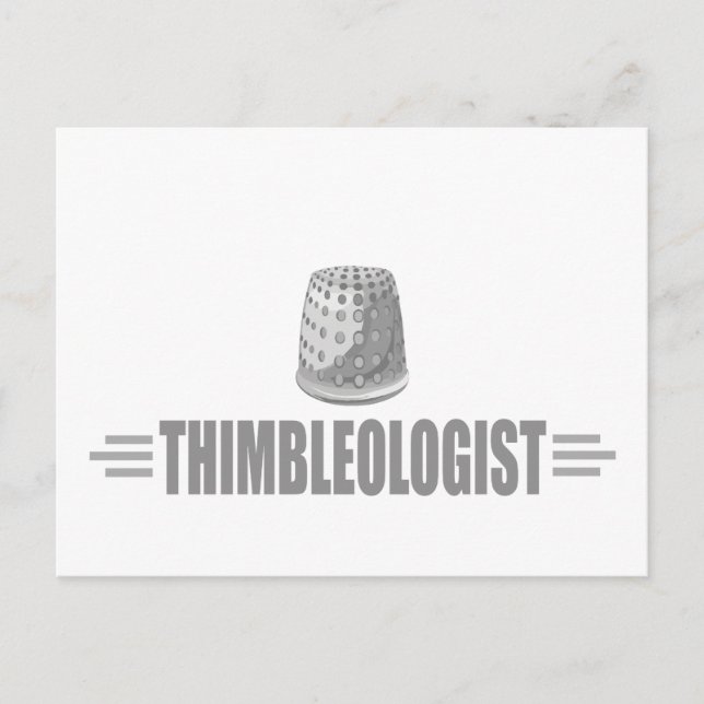 Humourous Thimble Sewing Postcard (Front)