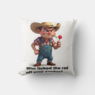 Humourous throw pillow