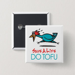 Humourous Tofu Design 15 Cm Square Badge