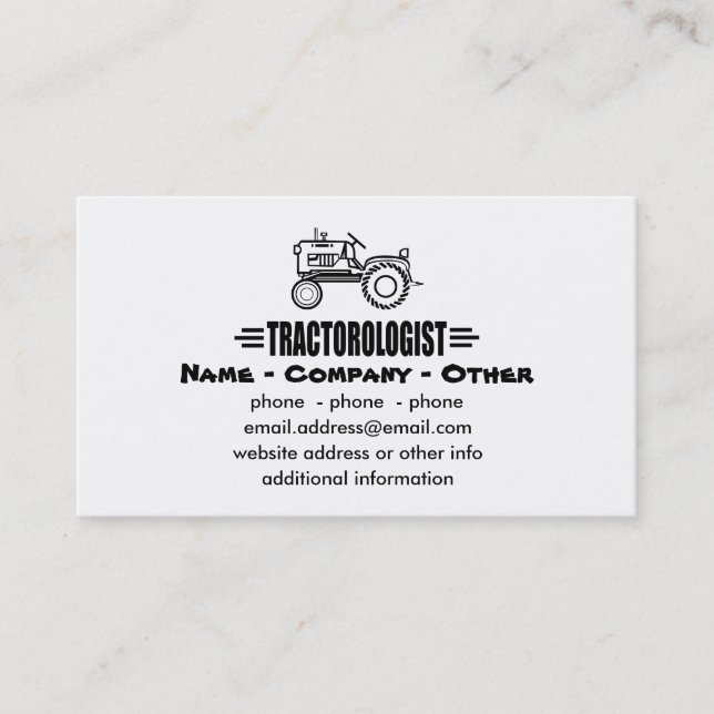 Humourous Tractor Racing Business Card (Front)