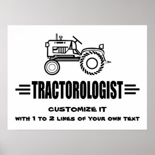 Humourous Tractor Racing Poster