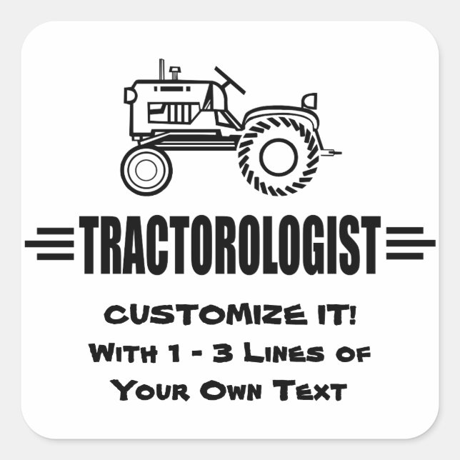 Humourous Tractor Racing Square Sticker (Front)