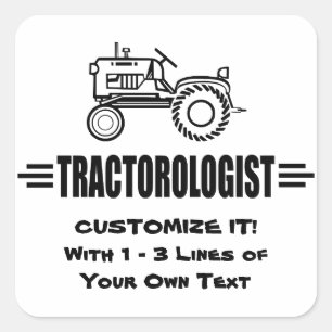 Humourous Tractor Racing Square Sticker