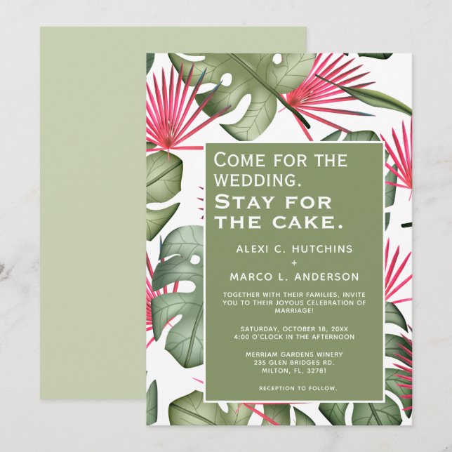 Humourous Tropical Wedding Invitation (Front/Back)