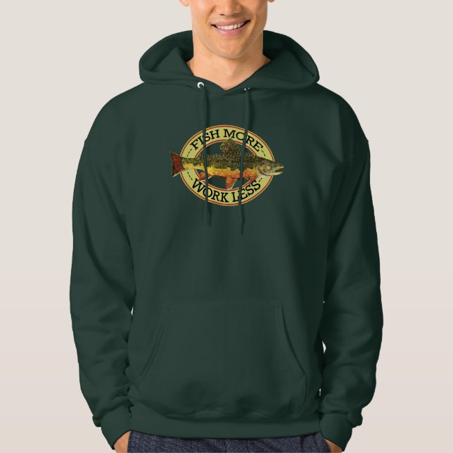 Humourous Trout Fisherman's Hoodie (Front)
