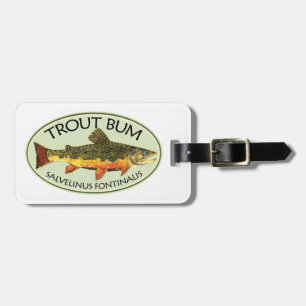 Humourous Trout Fishing Luggage Tag