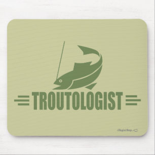 Humourous Trout Fishing Mouse Mat