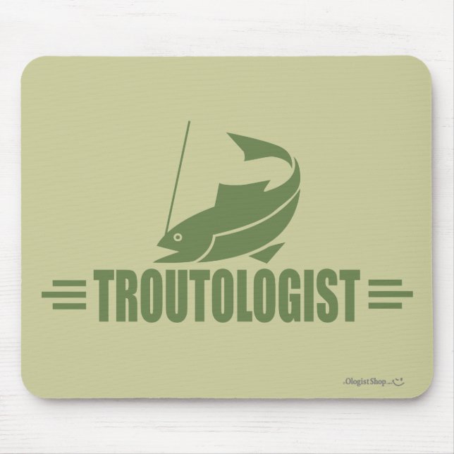 Humourous Trout Fishing Mouse Mat (Front)