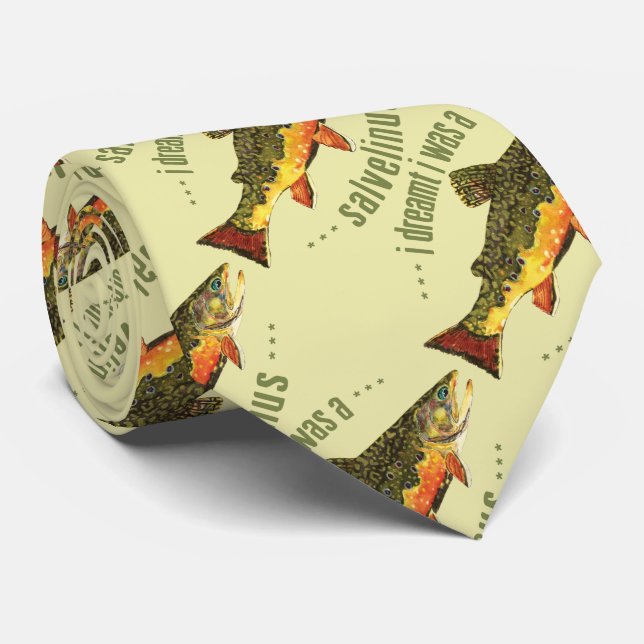 Humourous Trout Fishing Tie (Rolled)