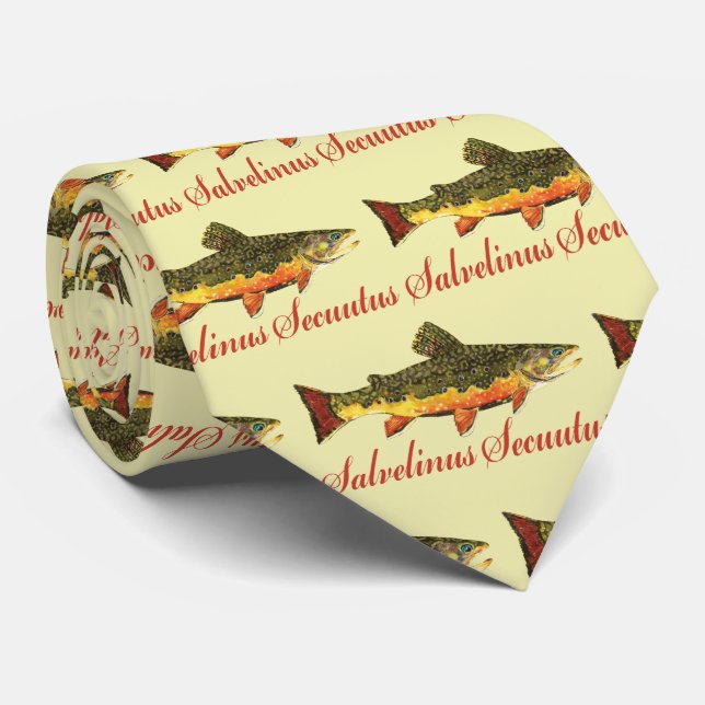 Humourous Trout Fishing Tie (Rolled)