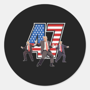 Humourous Trump Funny Victory Dance Trump Dancing  Classic Round Sticker