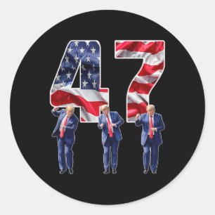 Humourous Trump Funny Victory Dance Trump Dancing  Classic Round Sticker