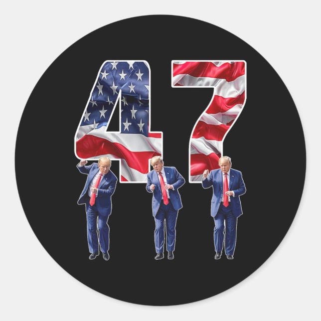 Humourous Trump Funny Victory Dance Trump Dancing  Classic Round Sticker (Front)