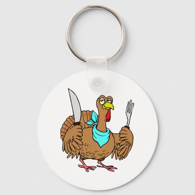 Humourous Turkey Key Ring (Front)