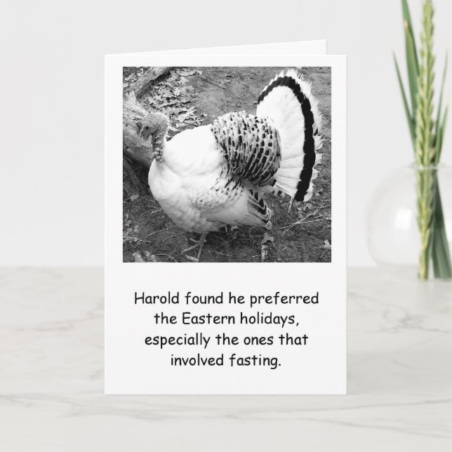 Humourous Turkey Thanksgiving Card (Front)