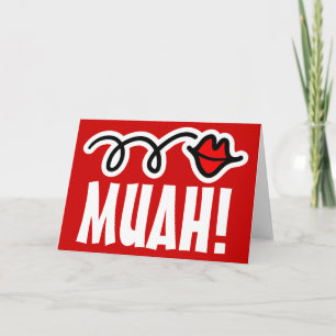 Humourous Valentine card with a kiss