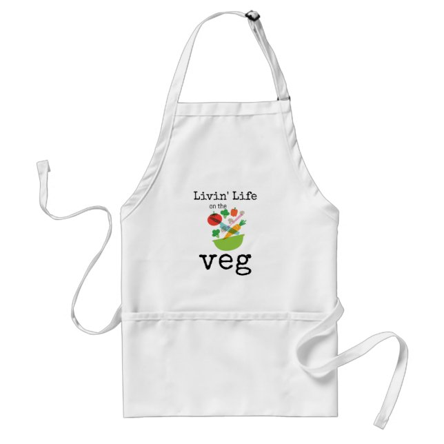 Humourous Vegan Livin Life On The Veg Quote Standard Apron (Front)