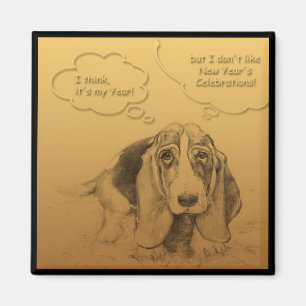 Humourous Vietnamese Chinese Dog Year Square magne Magnet