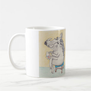 Humourous Warthog doing Embroidery Coffee Mug