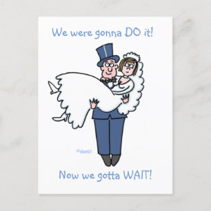 Humourous Wedding Postponement Announcement Cartoo