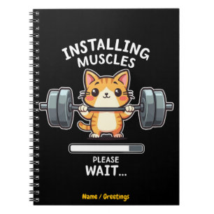 Humourous Weightlifting Cat Exercise Gym Funny Notebook