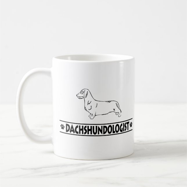 Humourous Wirehaired Dachshund Coffee Mug (Left)