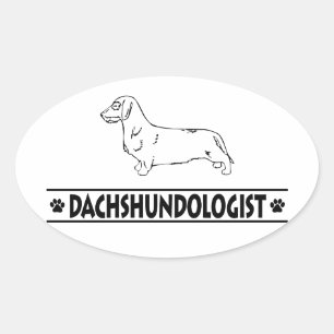 Humourous Wirehaired Dachshund Oval Sticker