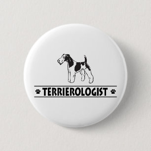 Humourous Wirehaired Fox Terrier 6 Cm Round Badge