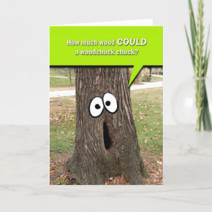 Humourous Woodchuck Chucks Wood Blank Note Card