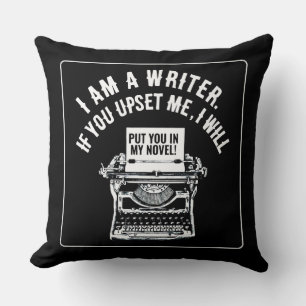 Humourous Writer's Quote Cushion