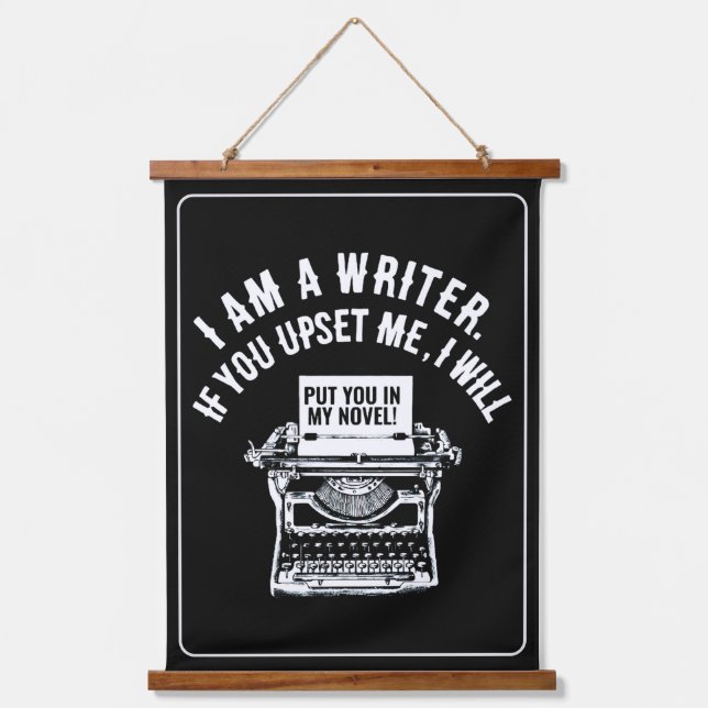 Humourous Writer's Quote Hanging Tapestry (Front)