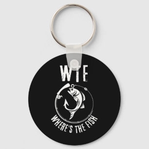 Humourous wtf Where's The Fish' For Fishing Enthus Key Ring