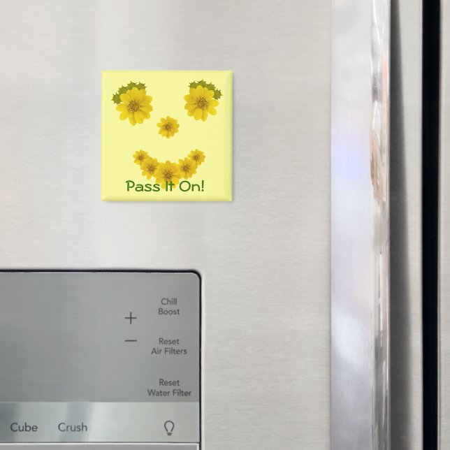 Humourous Yellow Wildflower Photos Smile Custom Magnet (In Situ (Fridge))