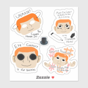 Humours Autism Sentiment Ginger Stickers