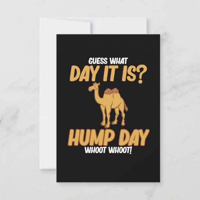 Hump Day Camel Animal Lover Camels Pet Owner Graph RSVP Card (Front)
