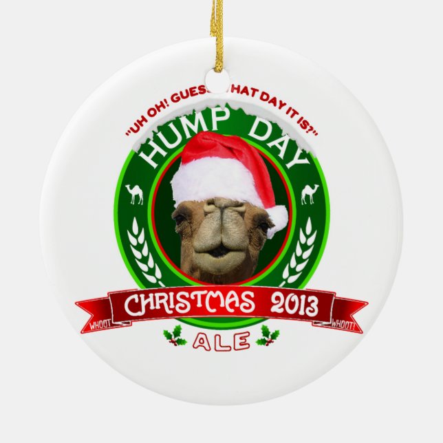 Hump Day Camel Christmas Ale Ornament (Back)