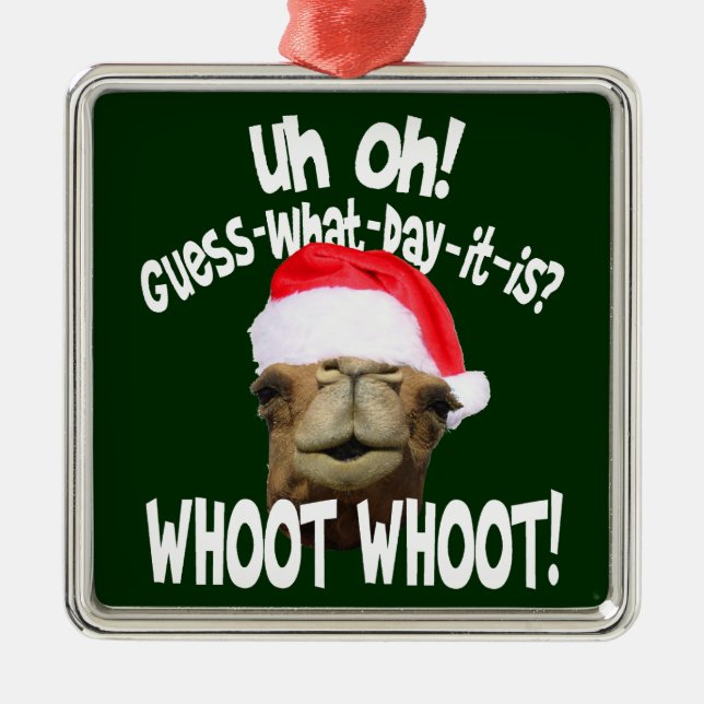 Hump Day Camel Christmas Metal Tree Decoration (Front)