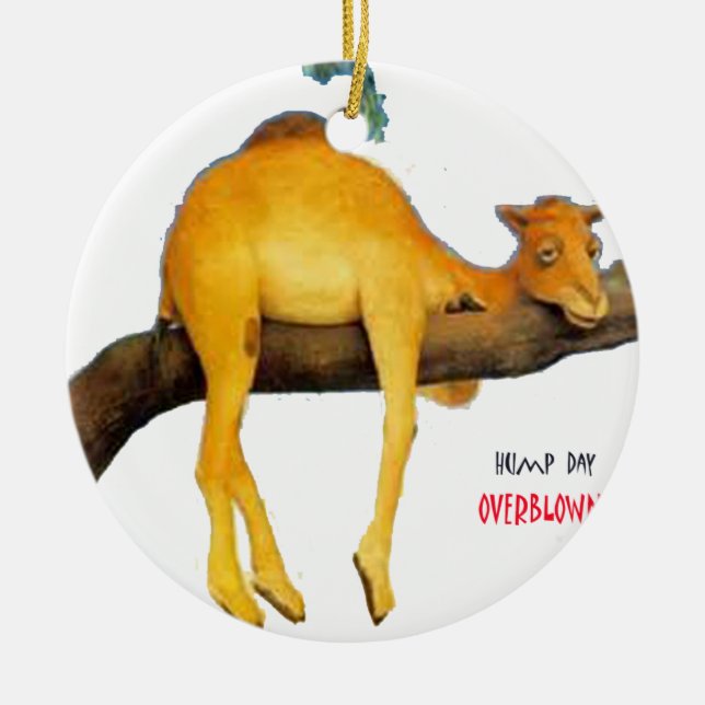 Hump Day Camel .. Overblown Ceramic Tree Decoration (Front)