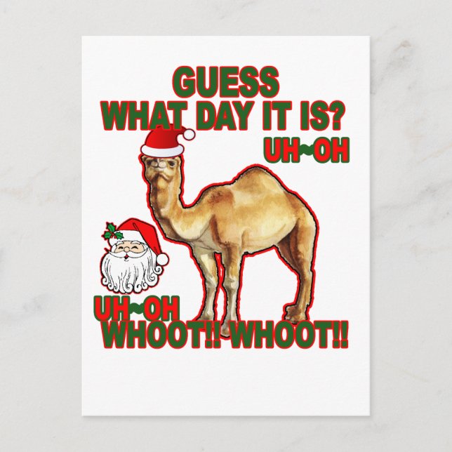 Hump Day Camel Santa Christmas T-shirt NJ.png Holiday Postcard (Front)